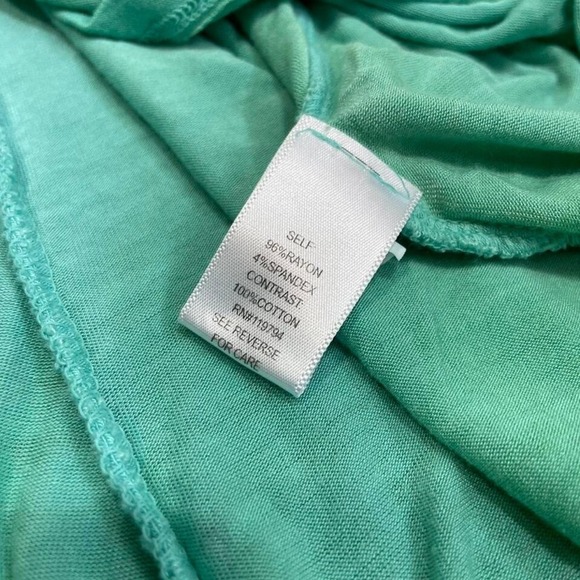 Vintage Y2K One World Beaded Neckline Asymmetrical Hem Blue Ombré Boho Glam - Picture 7 of 7